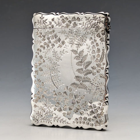 1902 British Antique Sterling Silver Card Case 52g George Unite